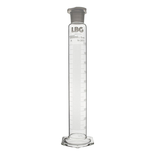 MEASURING CYLINDER HEXAGONAL BASE, WITH PLASTIC STOPPER, CLASS B - Image 5