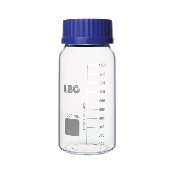 GRADUATED BOTTLE WITH ISO THREAD, MADE OF BOROSILICATE GLASS 3.3, WIDE MOUTH - Image 3