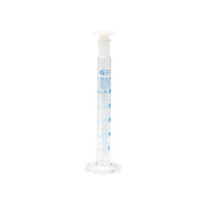 MEASURING CYLINDER HEXAGONAL BASE, WITH PLASTIC STOPPER, CLASS A, GLASSCO
