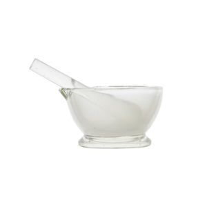 GLASS MORTAR WITH PESTLE