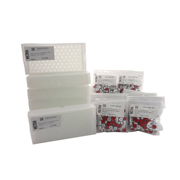 SAVING PACKAGE: KIT OF 1000 CRIMP VIALS AND 1000 CRIMP CAPS WITH SEPTUM